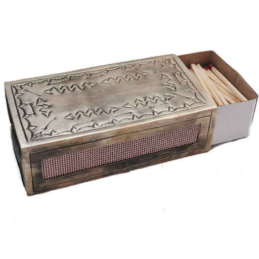 J. Alexander Large Stamped Matchbox Cover HOME & GIFTS - Home Decor - Decorative Accents J. Alexander Rustic Silver   