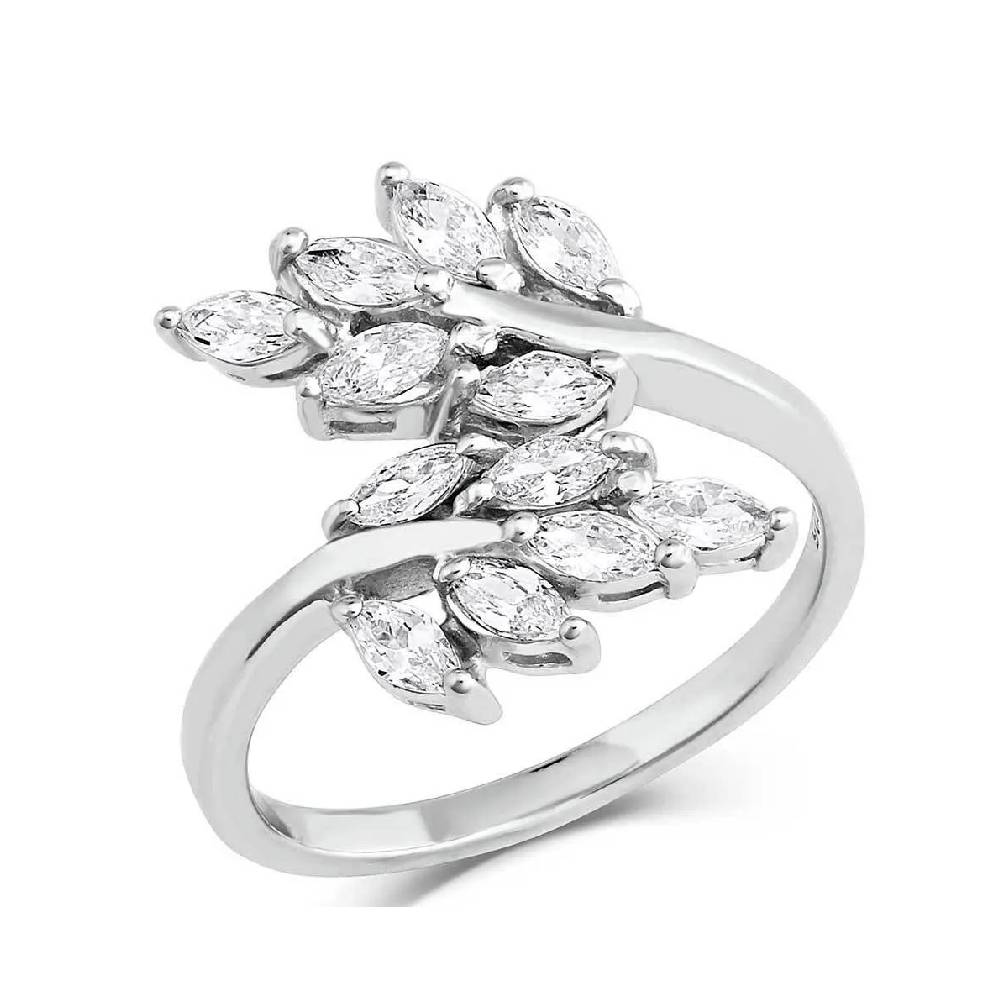 Montana Silversmiths Crystal Leaflet Wrap Ring Teskeys