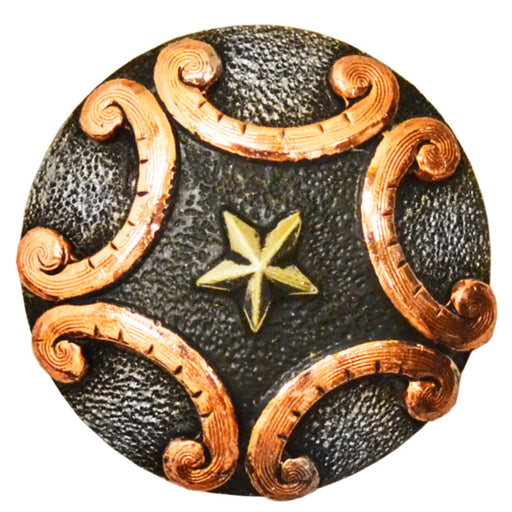 Copper Swirl Concho with Star Center Tack - Conchos & Hardware MISC Chicago Screw 1" 