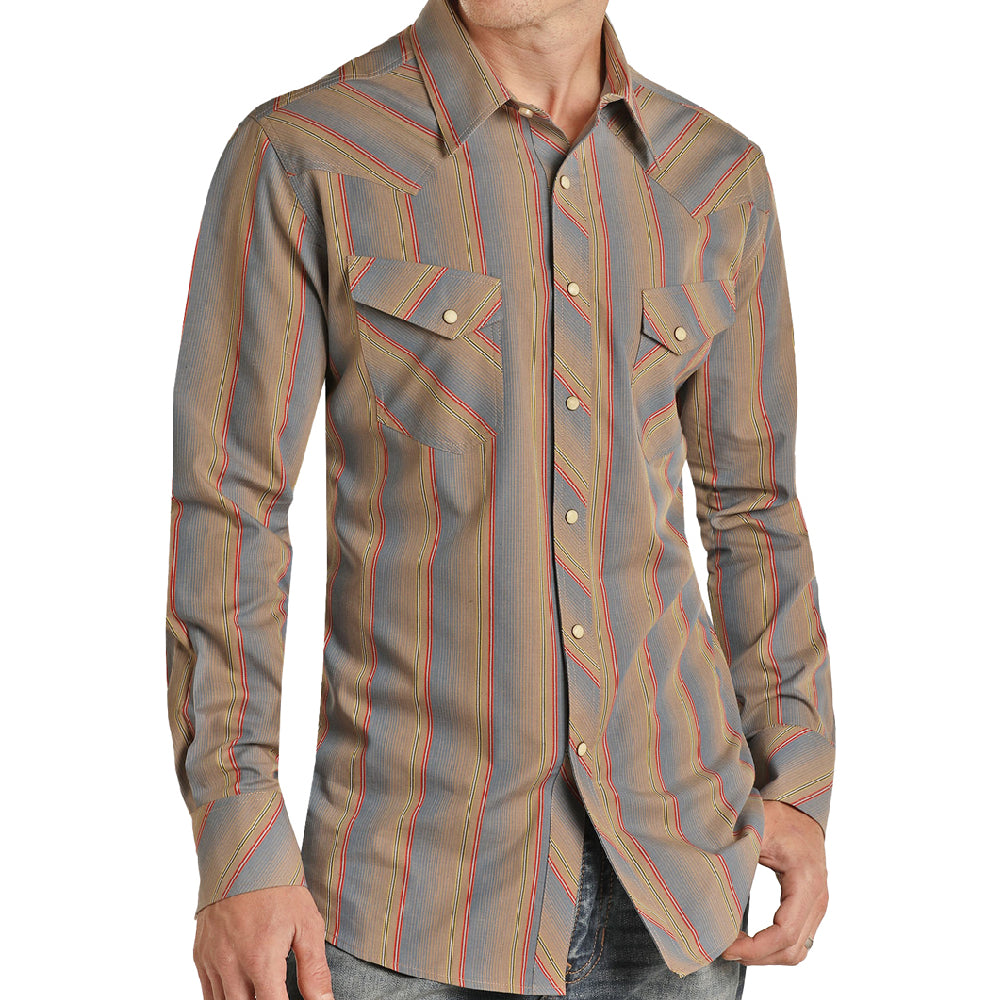 Panhandle Men's Serape Stripe Vintage Shirt MEN - Clothing - Shirts - Long Sleeve Shirts Panhandle   