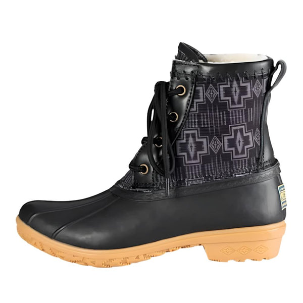 Harding Print Duck Boot Black Teskeys