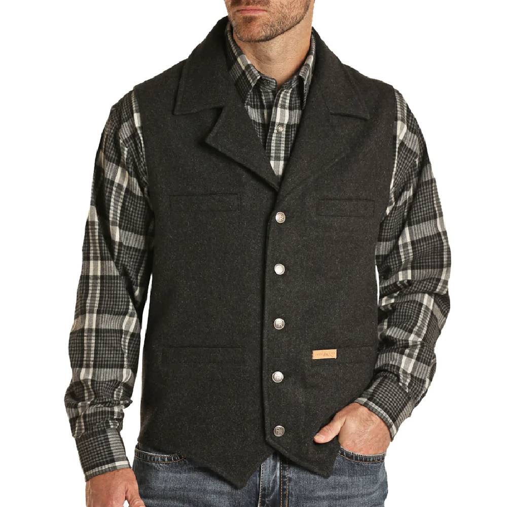 Powder River Montana Wool Vest - Black MEN - Clothing - Outerwear - Vests Panhandle   