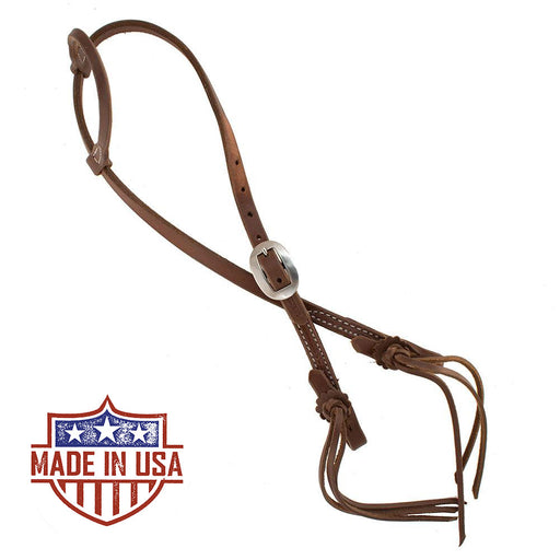 Patrick Smith One Ear Headstall w/Pineapple Knot Tie Ends Tack - Headstalls Patrick Smith Heavy Oil