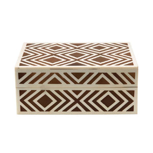 Resin Box with Lid and Pattern Inlay HOME & GIFTS - Home Decor - Decorative Accents Creative Co-Op   