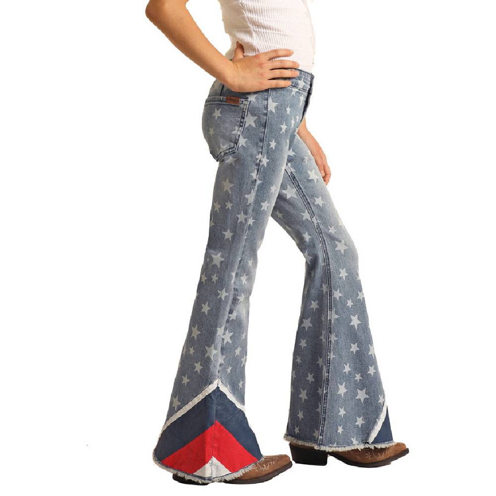 Rock & Roll Denim Girl's Americana Bell Bottom Jean- FINAL SALE KIDS - Girls - Clothing - Jeans Panhandle   