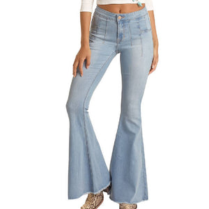 Rock & Roll Denim Multi Dart Bell Bottom Jeans - FINAL SALE WOMEN - Clothing - Jeans Panhandle   