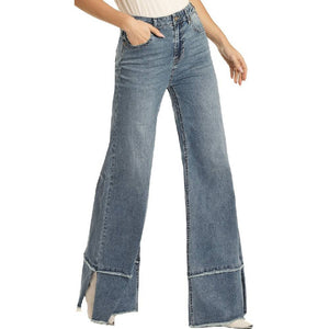 Rock & Roll Denim High Rise Stretch Palazzo Flare Jeans - FINAL SALE WOMEN - Clothing - Jeans Panhandle   