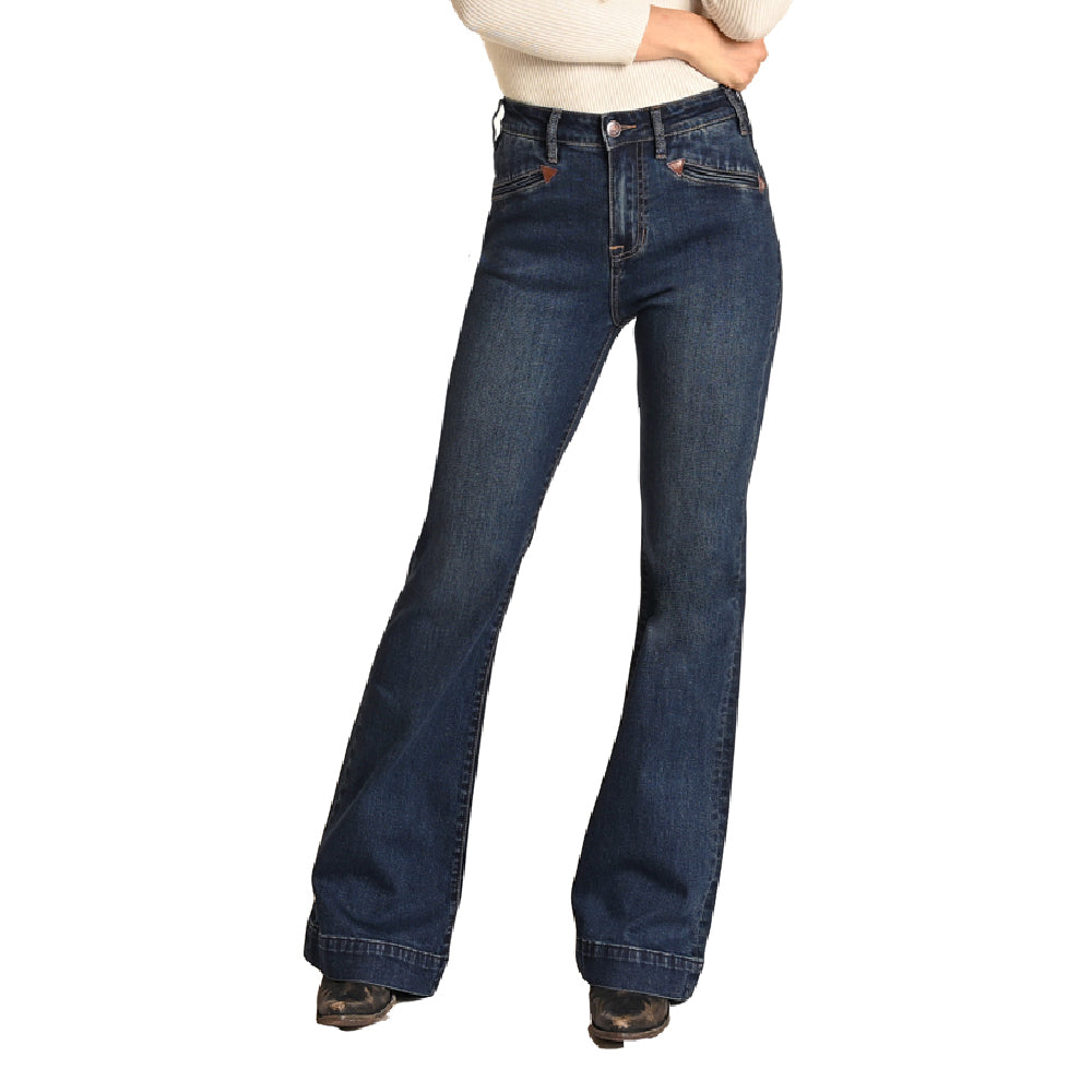 Rock & Roll Denim High Rise Smiley Pocket Trouser - FINAL SALE WOMEN - Clothing - Jeans Panhandle   