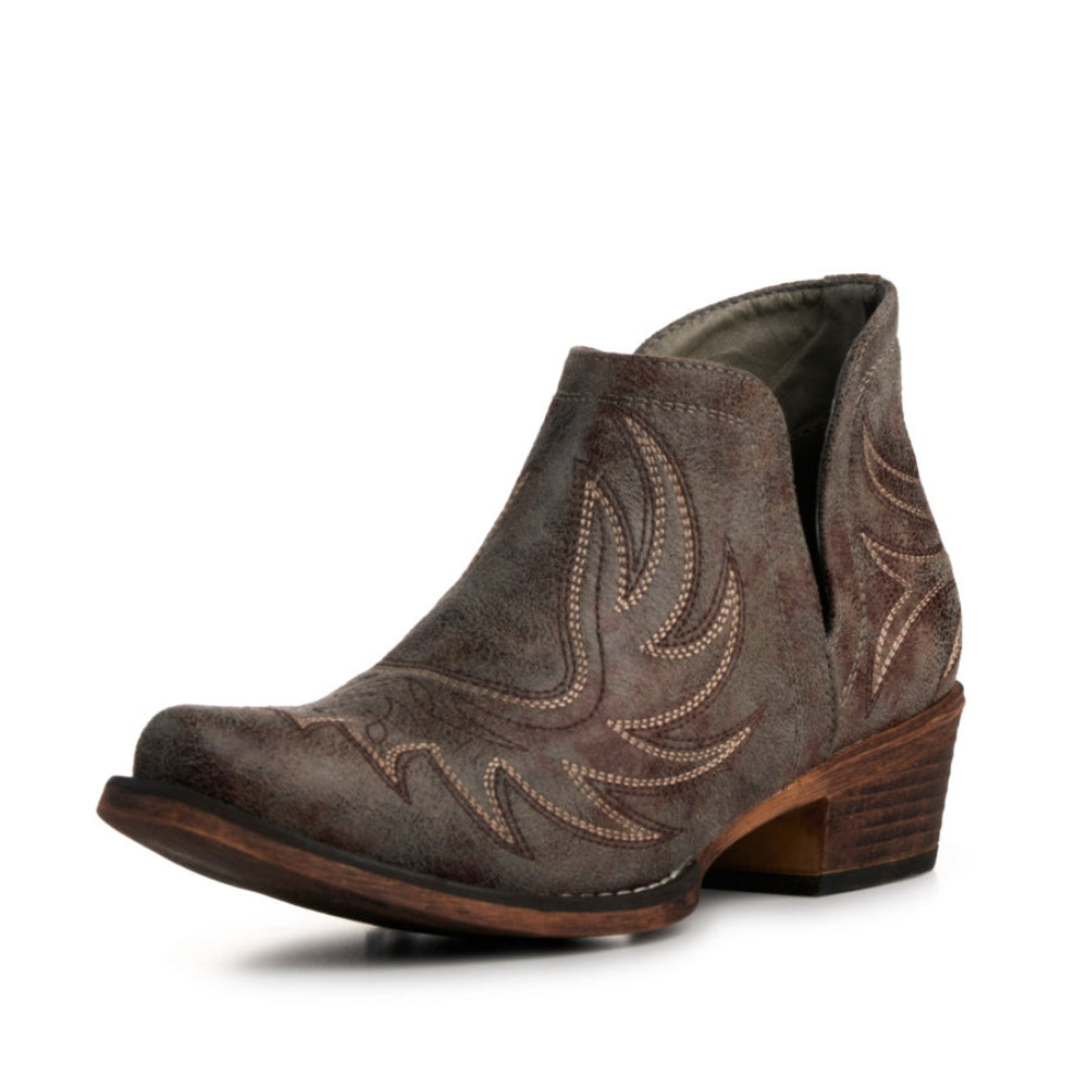 Roper Snip Toe Grey Vintage Faux Shorty WOMEN - Footwear - Boots - Booties Roper Apparel & Footwear   
