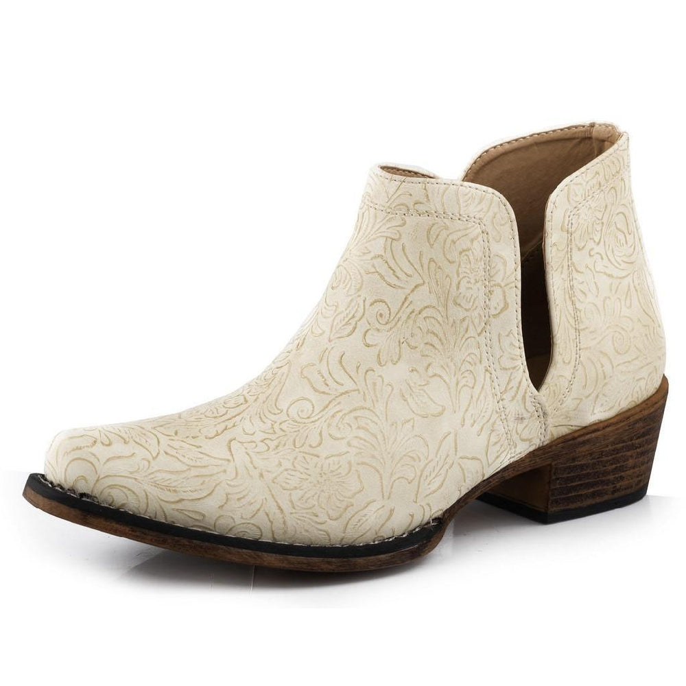 Roper White Leather Ankle Boot -