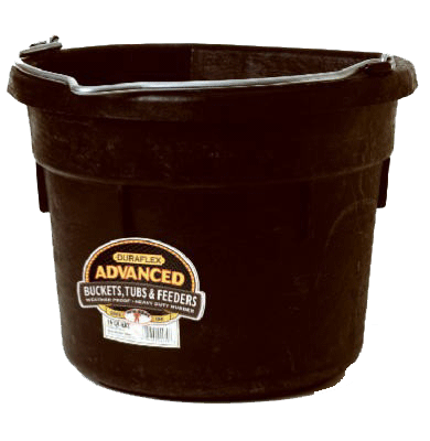 Flat Back Rubber Bucket Barn Supplies - Buckets & Hangers MISC 8 Quart  