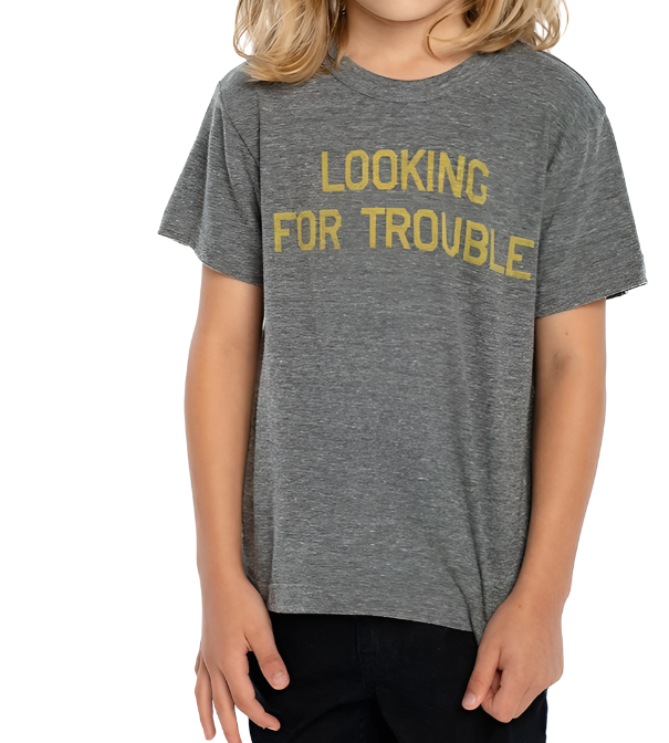 Youth Looking For Trouble Crew Tee KIDS - Boys - Clothing - Shirts - Short Sleeve Shirts Chaser GRY 2 