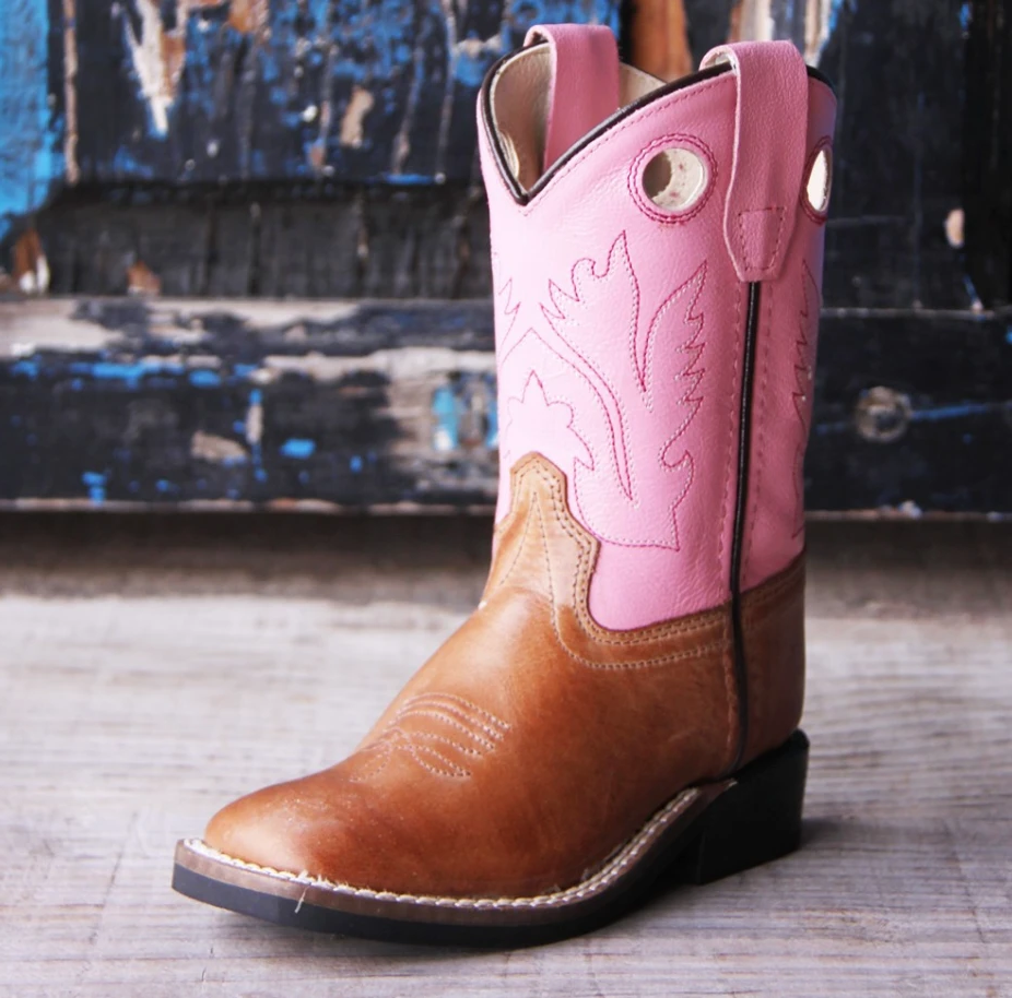Old West Kid's Pink and Tan Boot- FINAL SALE KIDS - Footwear - Boots Old West 2  