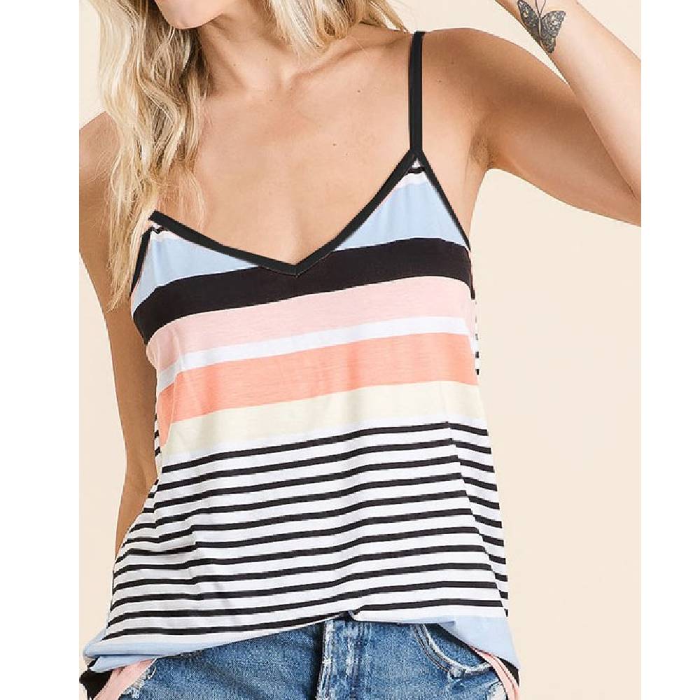Striped Cami- FINAL SALE WOMEN - Clothing - Tops - Sleeveless BiBi Clothing   