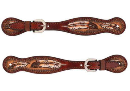 Weaver Turquoise Cross Coco Feather Ladies Spur Strap Tack - Spur Straps Weaver