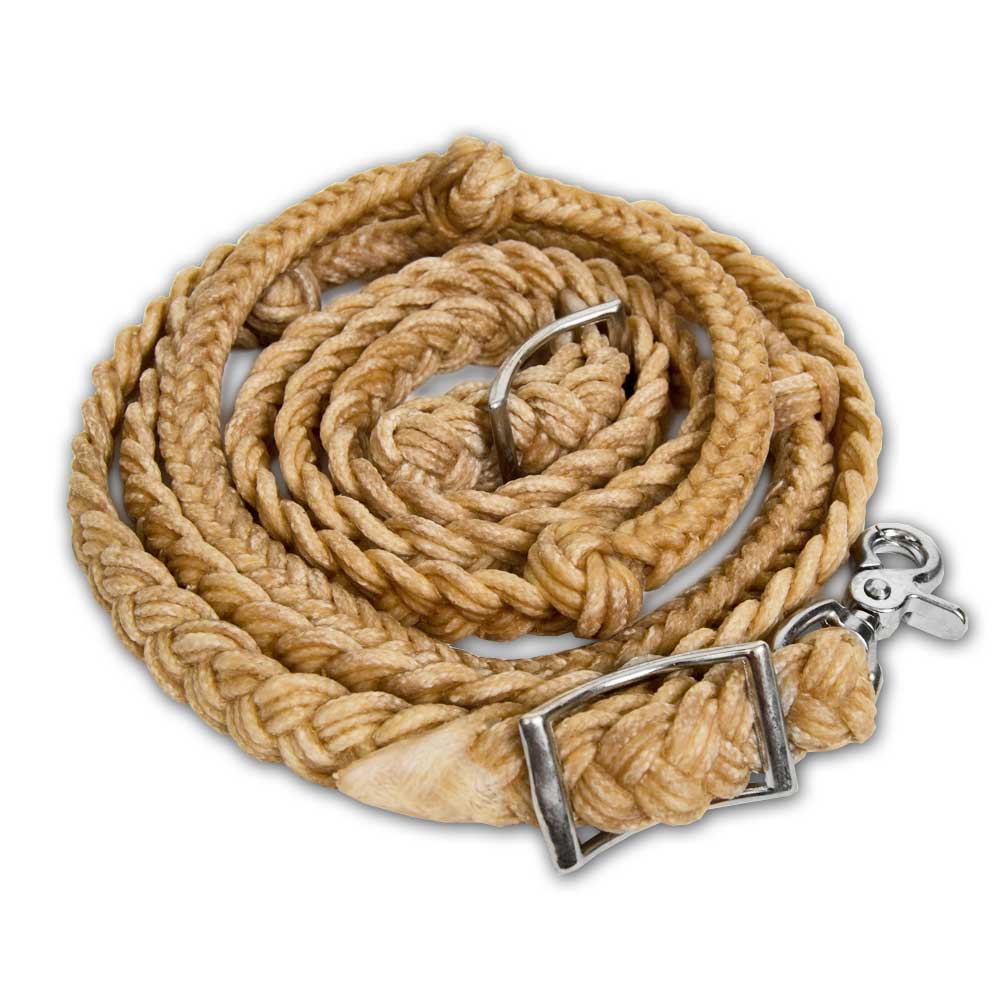 Waxed Knotted Barrel Rein Tack - Reins Mustang   