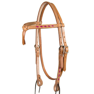 Teskey's Colored Buckstitch Crossover Browband Headstall - Choose Your Color Tack - Headstalls Teskey's   