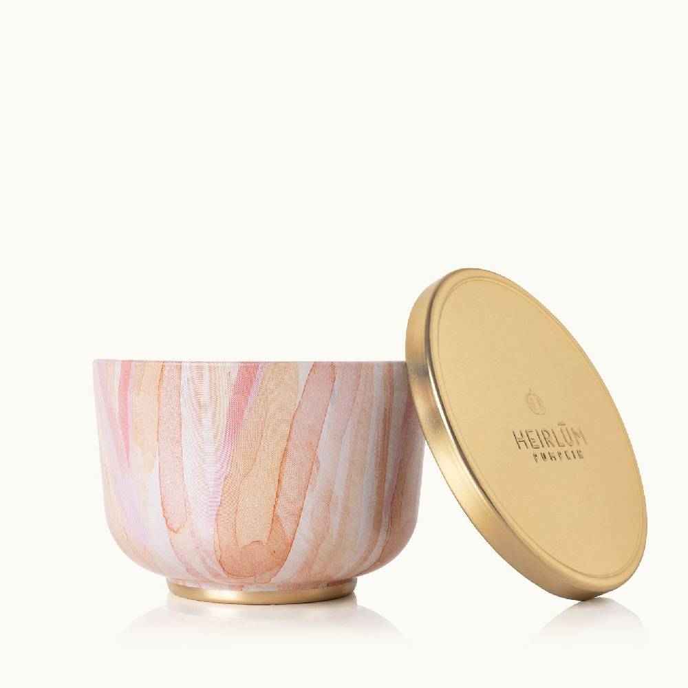 Thymes Heirlum Pumpkin Poured Candle Tin Gold Lid HOME & GIFTS - Home Decor - Candles + Diffusers Thymes   