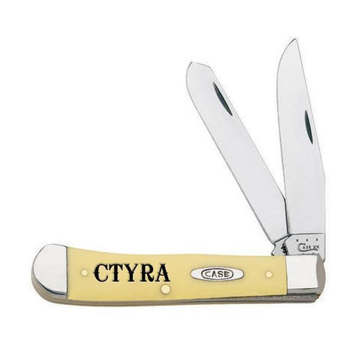 Trophy Case Trapper Yellow Handled Knife Customs & Awards - MISC Teskey's