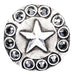 Silver Plated Antique Star Concho Tack - Conchos & Hardware MISC 1" Wood Screw 