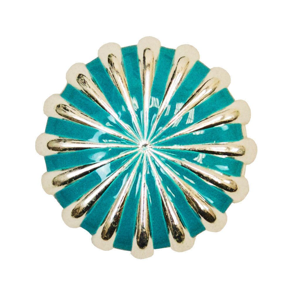 Silver and Turquoise Pinwheel Concho Tack - Conchos & Hardware - Conchos MISC 1" Add wood screw adapter 