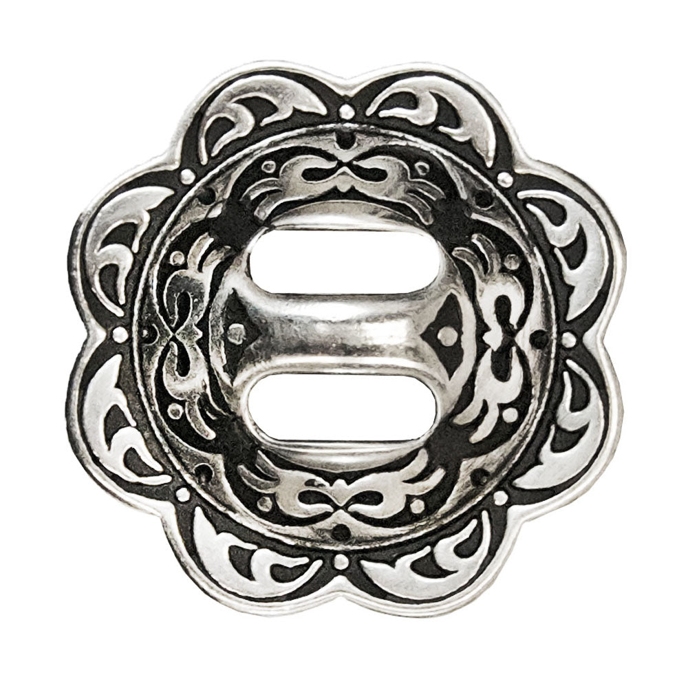 Jeremiah Watt Weaver Slotted Black and Silver Concho Tack - Conchos & Hardware - Conchos MISC   