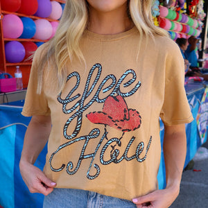 Gold Yee Haw Thrifted Tee WOMEN - Clothing - Tops - Short Sleeved Livy Lu + Liv Goods   